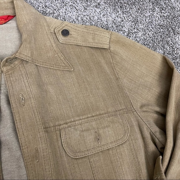 Vintage 70s Kings Road Shop Tan Denim Jacket Size Large - Picture 4 of 12